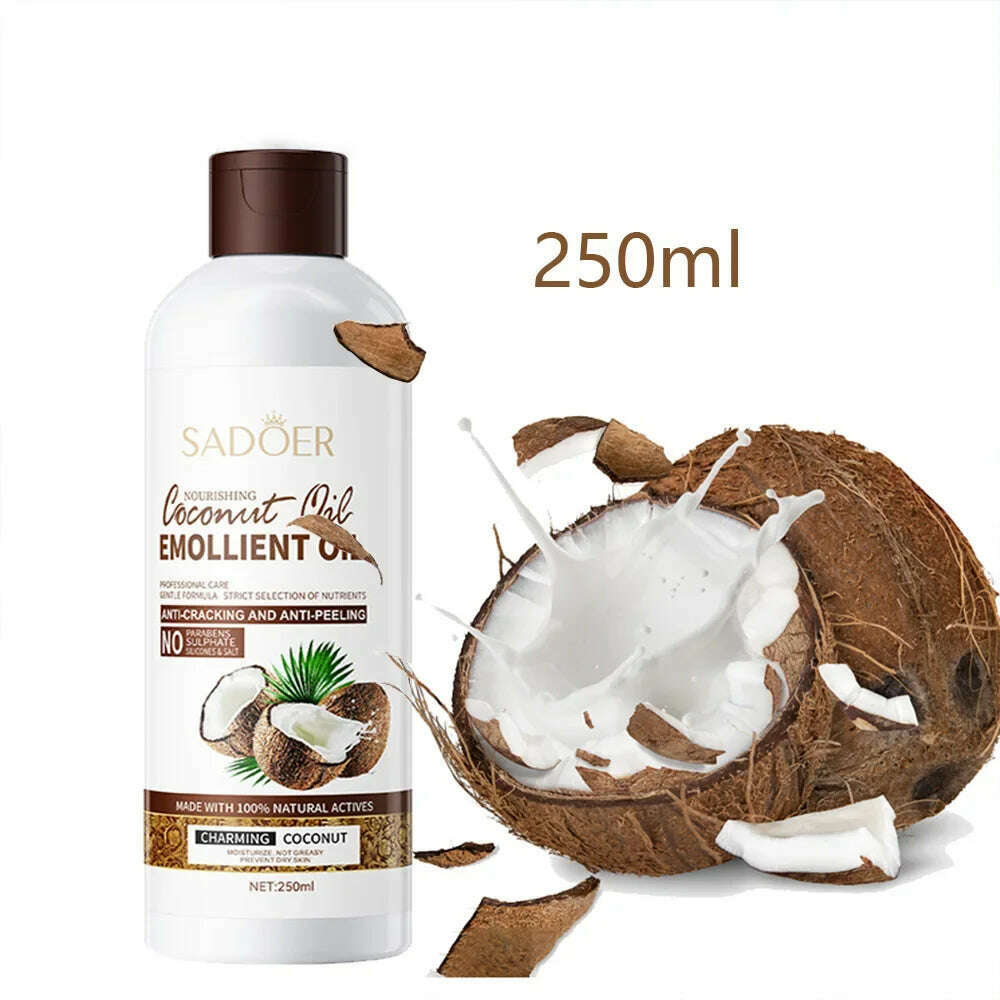 KIMLUD, 250ml Coconut Oil Sooth Dry Skin Lighten Fine Lines Face Massage Oil Nourishes Hair Removes Frizz Hair Care Oil Firming Body, 250ml, KIMLUD APPAREL - Womens Clothes