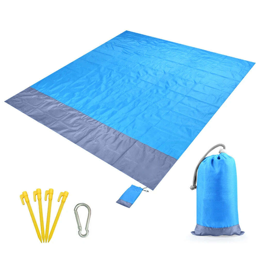 KIMLUD, 2x2.1m Waterproof Beach Blanket Outdoor Camping Blanket Portable Picnic Mat Camping Ground Mat Mattress, Blue / 2 x 2.1M, KIMLUD APPAREL - Womens Clothes