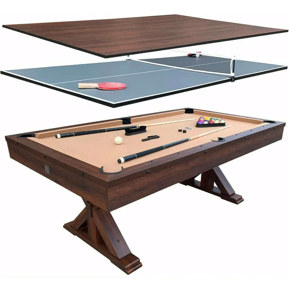 KIMLUD, 3 in 1 Multi Game Pool Table with Dining Top Pool  Ping Pong  Combo, 7 FT Includes Pool Table Accessories and Tennis, United States, KIMLUD APPAREL - Womens Clothes