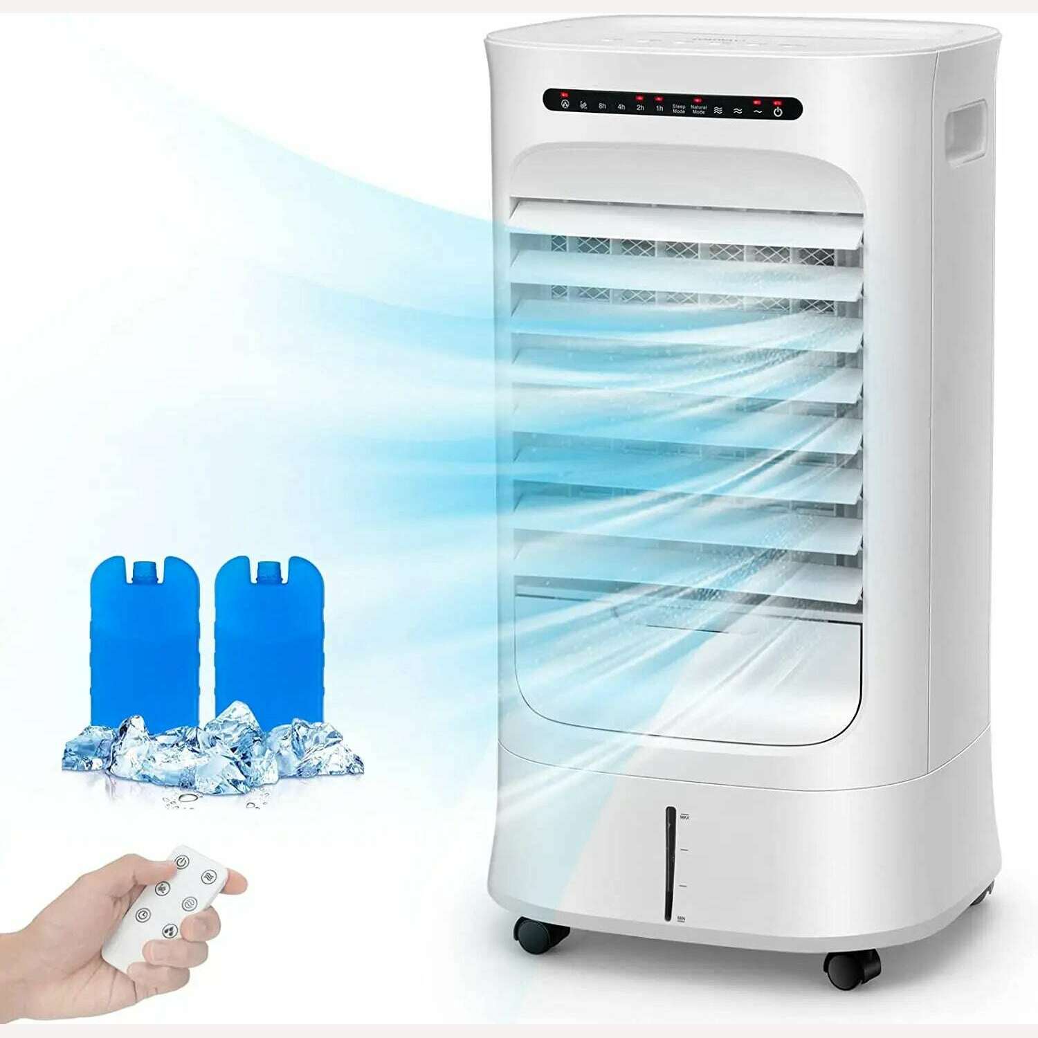 3 in 1 Silent Mobile Air Conditioner with Remote Control, 15h Timer and 10L Water Tank, Air Freshener with 3 Modes, 3 Speeds and - KIMLUD