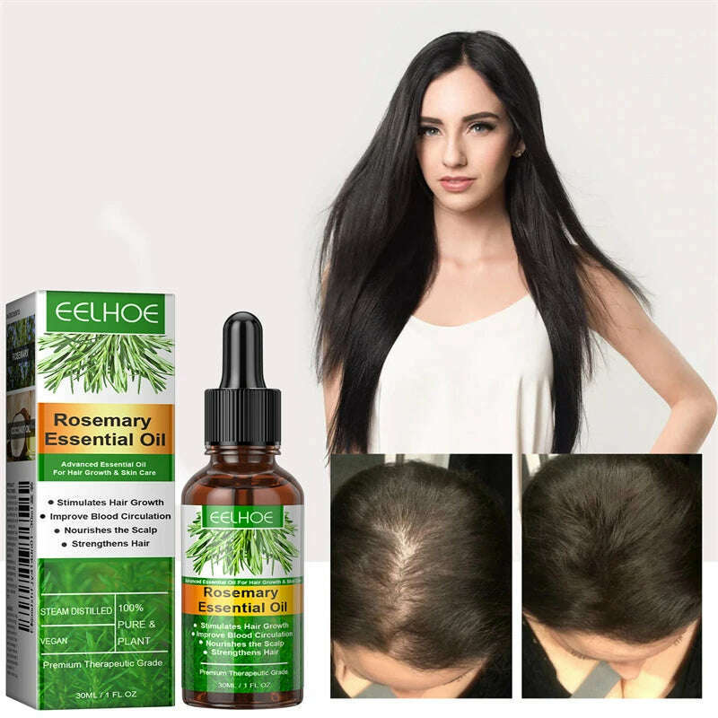 KIMLUD, 30ML Rosemary Hair Essential Oil Fast Growth Oils Pure Natural Hair Essential Oils Nourishing Shiny Anti-frizz Hair Care, KIMLUD Womens Clothes