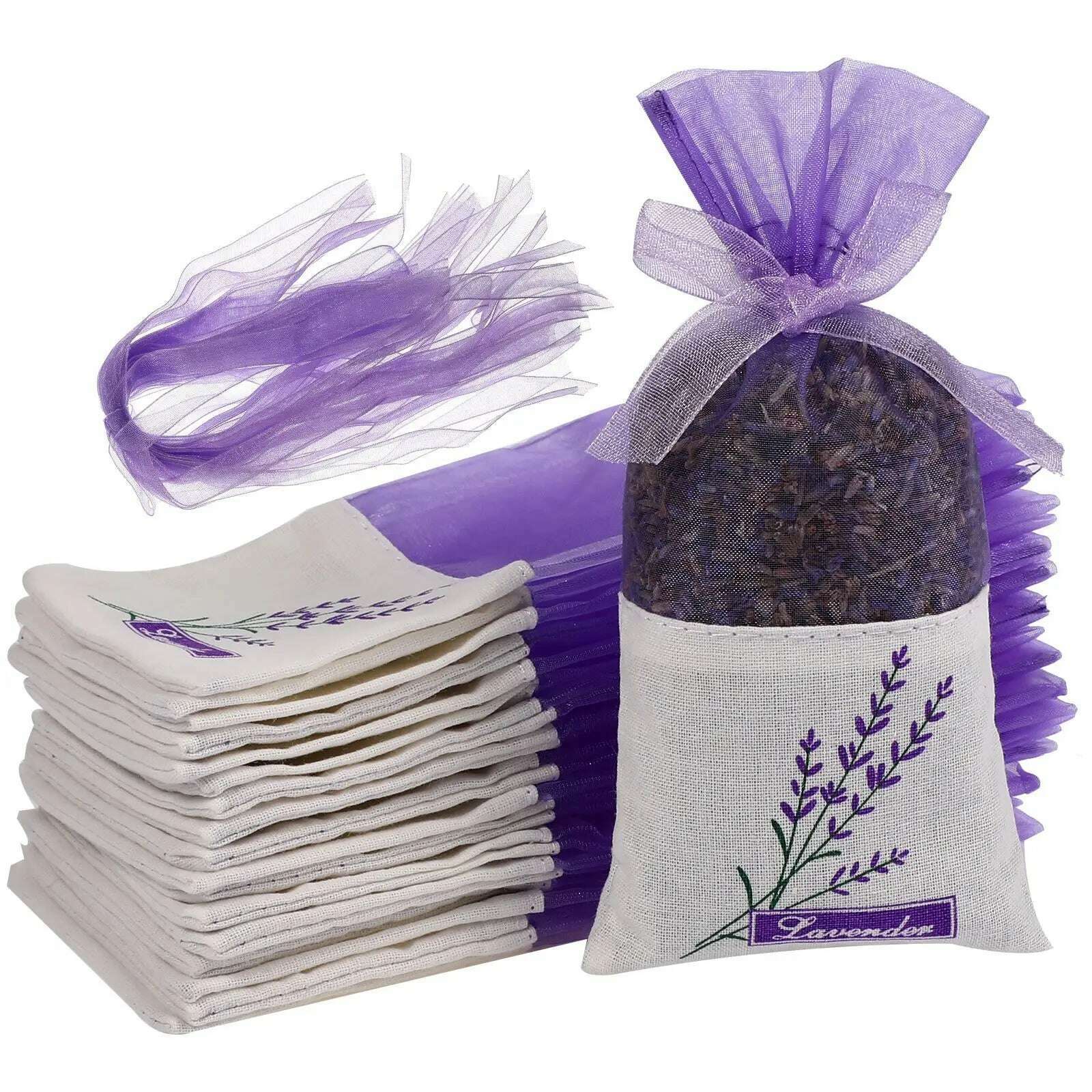 KIMLUD, 30pcs Empty Sachets Bag Flower Printing Lavender Fragrance Sachet Bags for Dry Flowers Storage Fragrance Lavender Sachet Bag, KIMLUD Womens Clothes