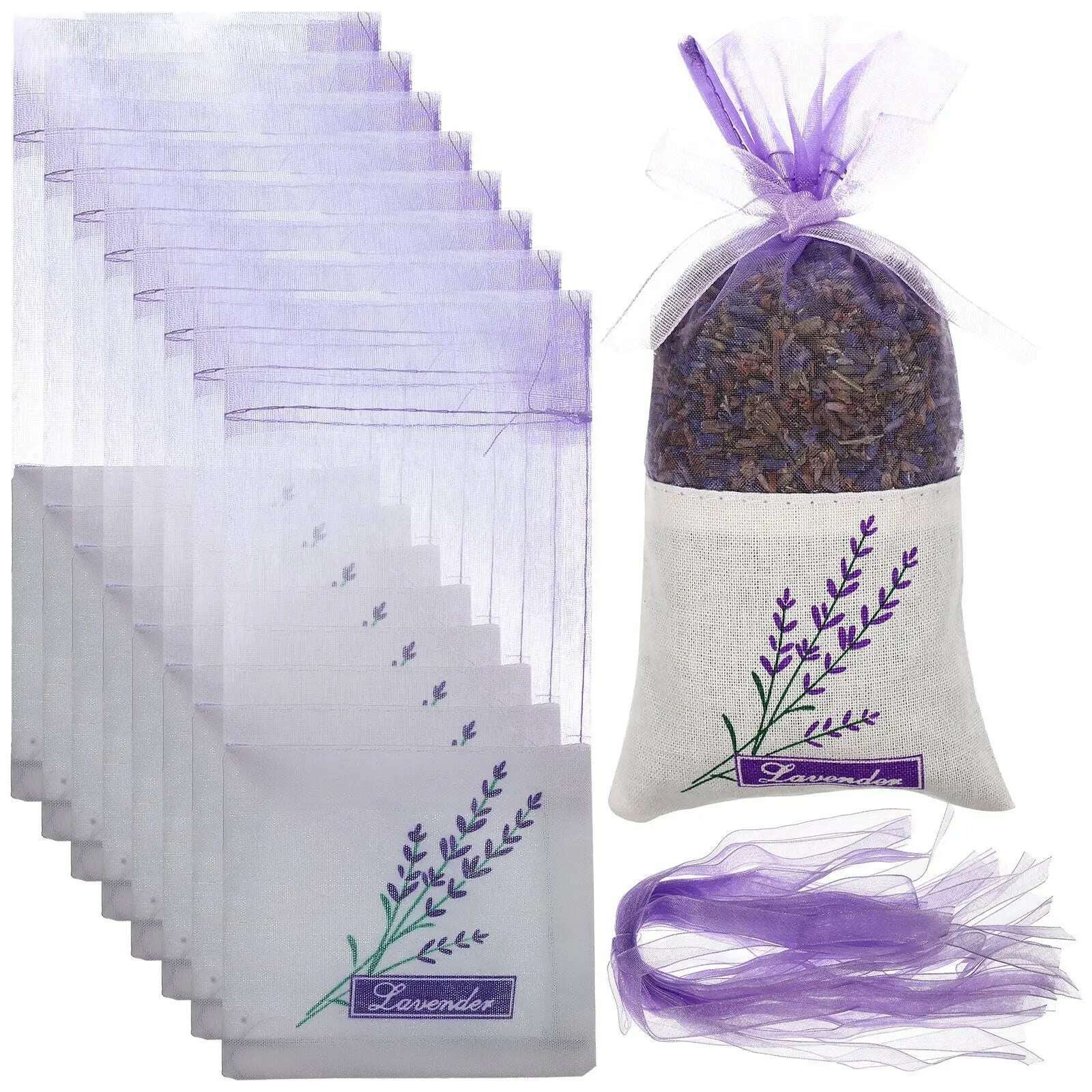 30pcs Empty Sachets Bag Flower Printing Lavender Fragrance Sachet Bags for Dry Flowers Storage Fragrance Lavender Sachet Bag - KIMLUD