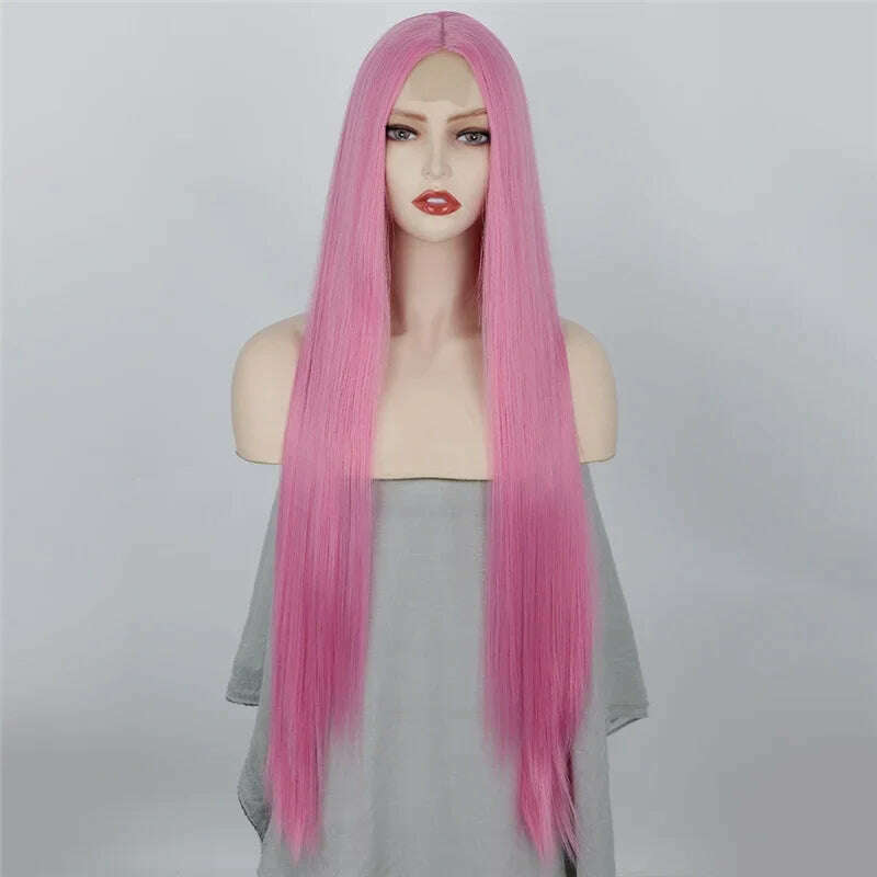 KIMLUD, 32 Inch Long Straight Ginger Wigs for Women Synthetic Orange Blonde Cosplay Wig Heat Resistant Red Pink Silver Gray Hair Wig 613, 2230 / 32inches, KIMLUD Womens Clothes