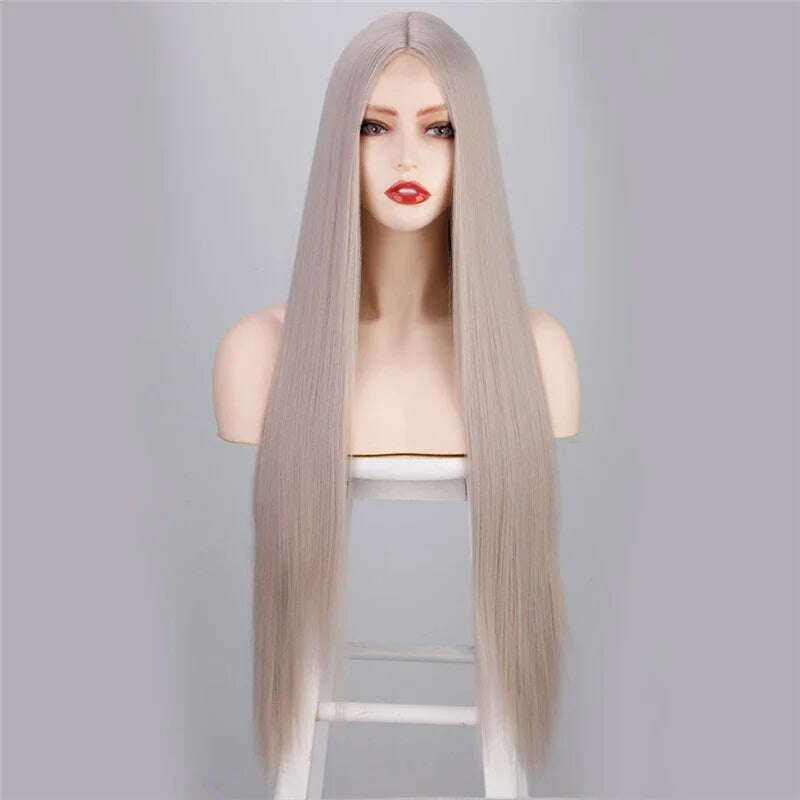 KIMLUD, 32 Inch Long Straight Ginger Wigs for Women Synthetic Orange Blonde Cosplay Wig Heat Resistant Red Pink Silver Gray Hair Wig 613, 4503 / 32inches, KIMLUD Womens Clothes