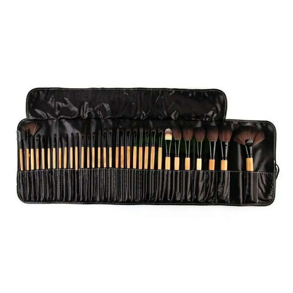 KIMLUD, 32 PCS Black Makeup Brush Set Professional Face Cosmetic Foundation Powder Blush Eyeshadow Blending Make Up Brush Tools Lady, 32pcs SQ09543, KIMLUD Womens Clothes