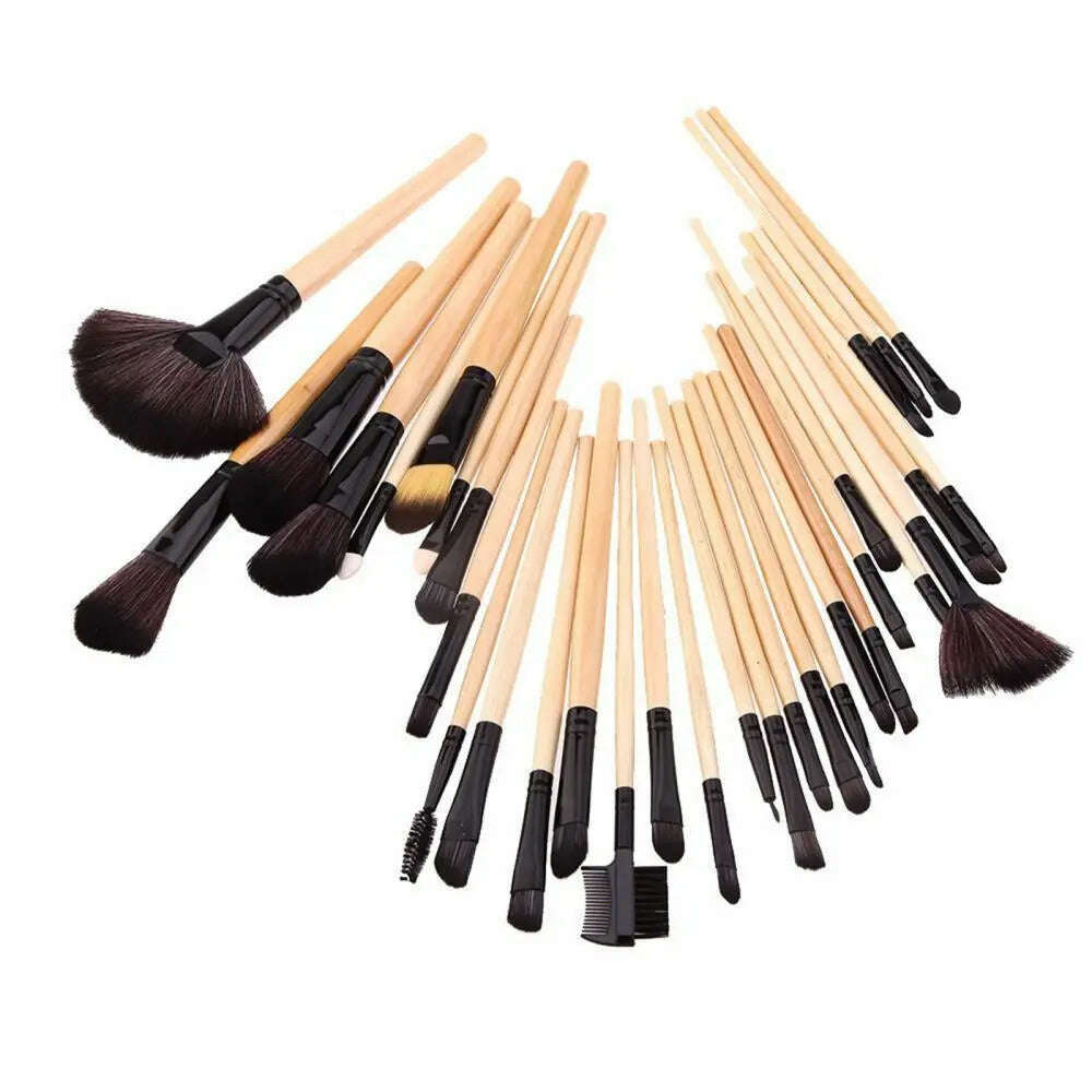 KIMLUD, 32 PCS Black Makeup Brush Set Professional Face Cosmetic Foundation Powder Blush Eyeshadow Blending Make Up Brush Tools Lady, KIMLUD Womens Clothes