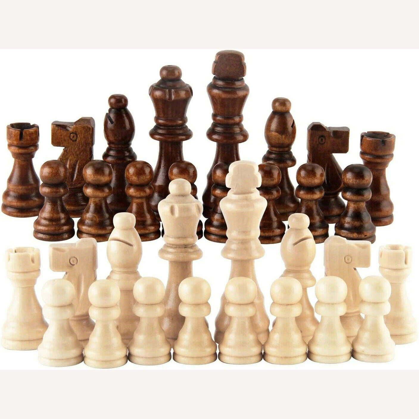 KIMLUD, 32 Pieses Wooden Chess Standard Tournamen Staunton Wood Chessmen 8cm King Height，Chess Pieces Only No Board, KIMLUD Womens Clothes