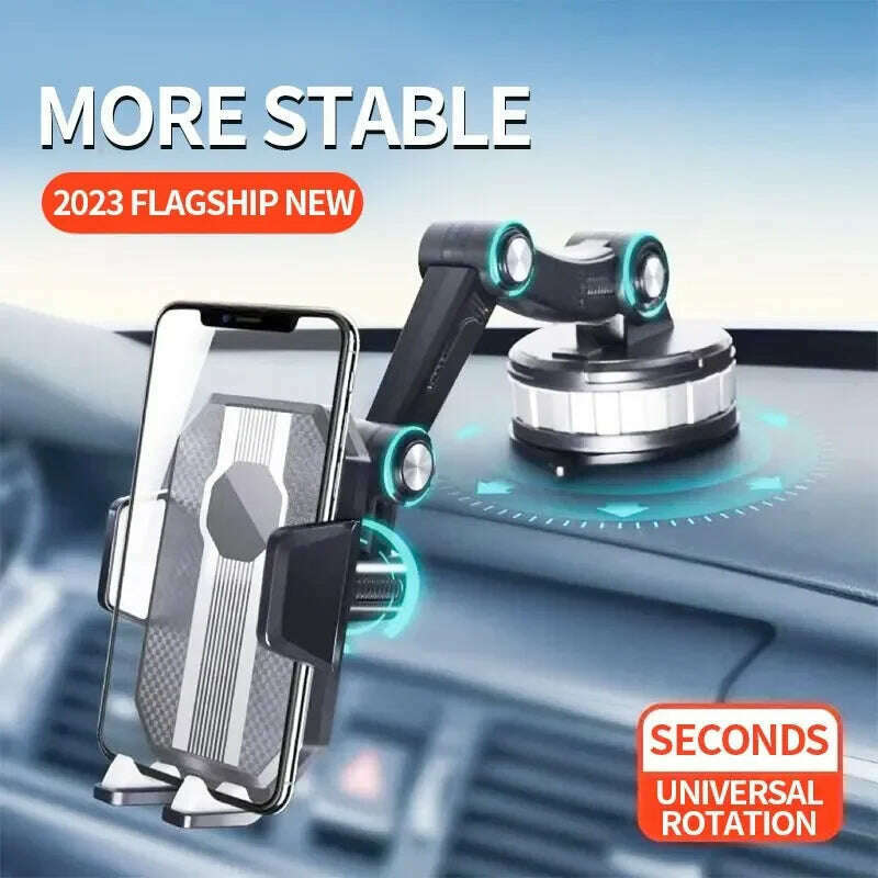 360 Rotate Universal Car Phone Holder Moblie Windshield Mount Stand For iPhone Samsung Xiaomi Hand Free Driving Car Phone Holder - KIMLUD