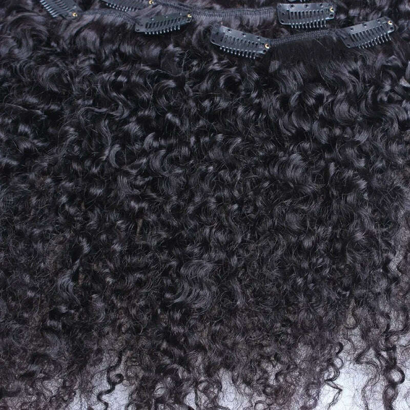 3B 3C Kinky Curly Clip In Hair Extensions Human Hair Afro Kinky Curly Clip Ins Bundles For Black Women 4A Dolago Full Head Sets - KIMLUD