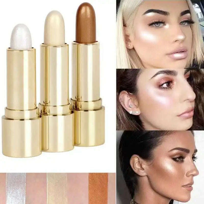 3D Highlight Embellish Contour Highlighter Pencil Brighten Skin Face Makeup Bronzers Highlight Contour Face Illuminator Cosmetic - KIMLUD