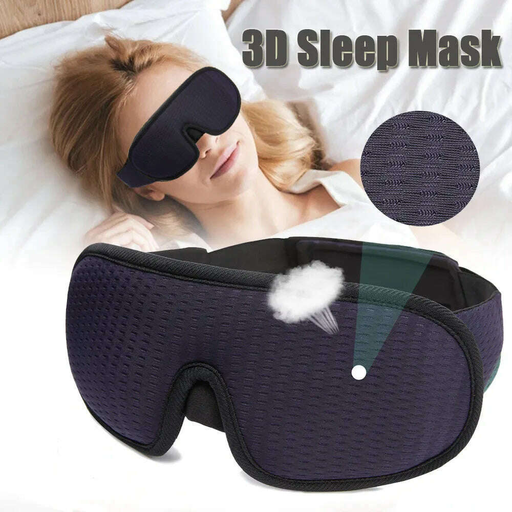 KIMLUD, 3D Sleep Mask Blindfold Sleeping Aid Eyepatch Eye Cover Sleep Patches Eyeshade Breathable Face Mask Eyemask Health Care for Rest, KIMLUD Womens Clothes