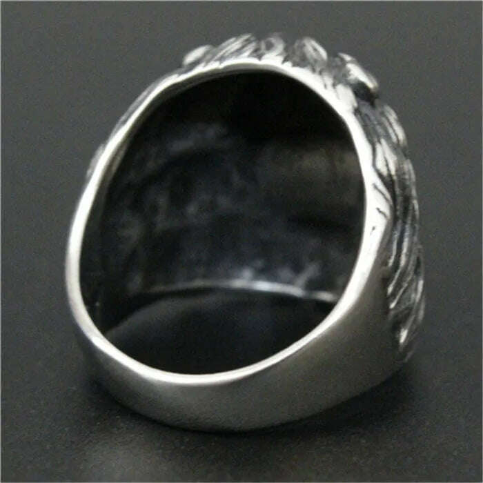 3pc/lot Newest Design Crystal Eyes Lion King Ring 316L Stainless Steel Men Boy Fashion Lion Ring - KIMLUD