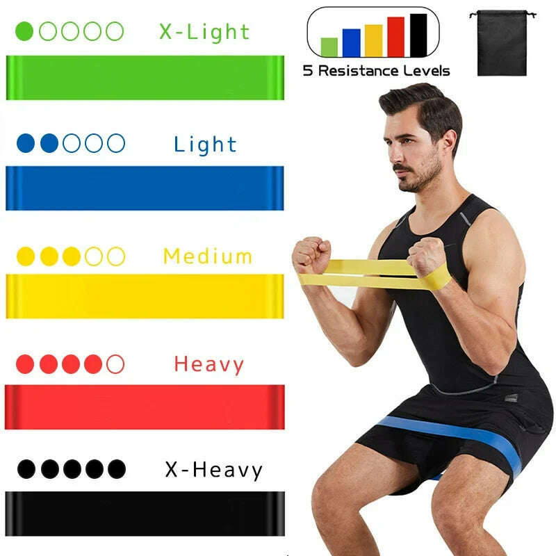 KIMLUD, 3pcs 5pcs Yoga Resistance Bands Set Latex Elastic Band Pilates Sports Crossfit Exercise Workout Bands Expander Fitness Equipment, 5pcs Bands Set, KIMLUD Womens Clothes