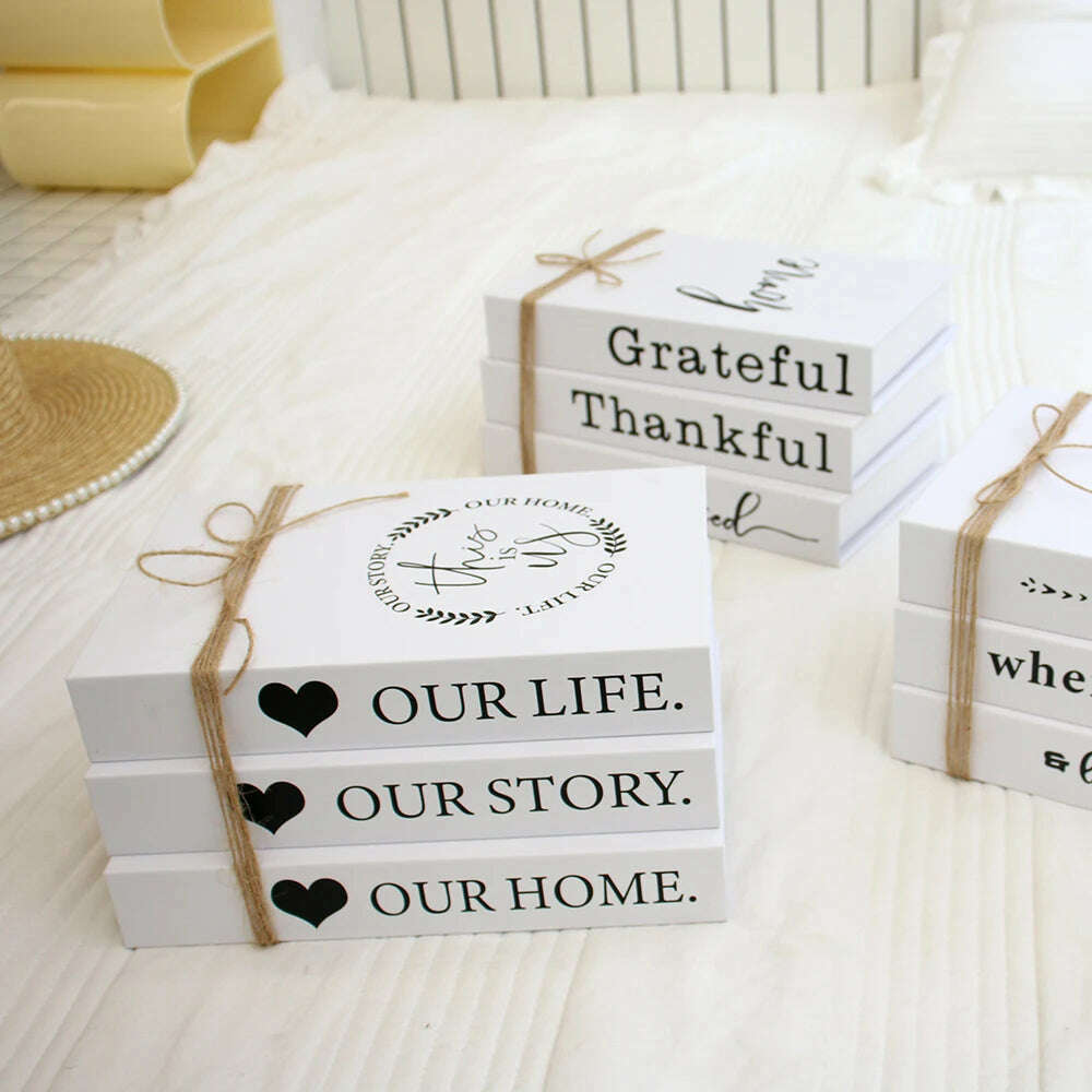 3Pcs/Set Fake Book for Decoration Simple Living Room Faux Books Villa Shelf Room Coffee Table Props Book Ornaments Home Decor - KIMLUD