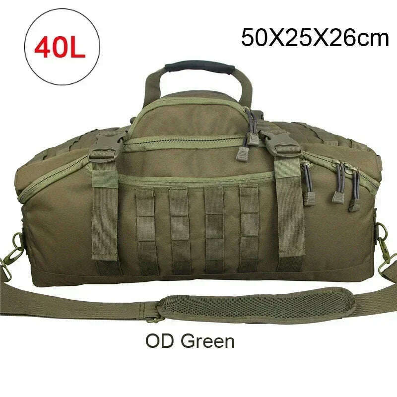 KIMLUD, 40L 60L 80L Travel Duffel Bag Military Tactical Backpack with Adjustable Strap Weekender Bag for Men Women Waterproof Gym Bags, 40L Green / CHINA, KIMLUD APPAREL - Womens Clothes