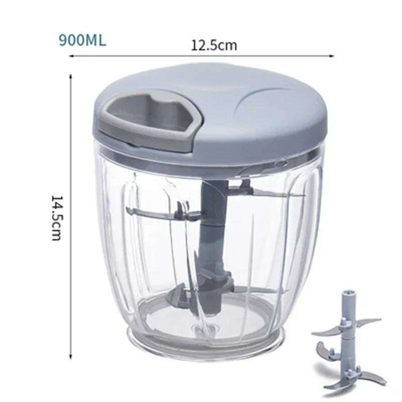 500/900ML Garlic Chopper Manual Rotate Vegetable Cutter Chopper Slicer Fruit Garlic Crusher Kitchen Gadget Blenders Meat Grinder - KIMLUD