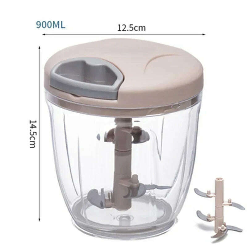 500/900ML Garlic Chopper Manual Rotate Vegetable Cutter Chopper Slicer Fruit Garlic Crusher Kitchen Gadget Blenders Meat Grinder - KIMLUD