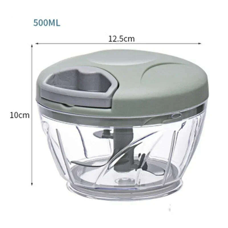 500/900ML Garlic Chopper Manual Rotate Vegetable Cutter Chopper Slicer Fruit Garlic Crusher Kitchen Gadget Blenders Meat Grinder - KIMLUD