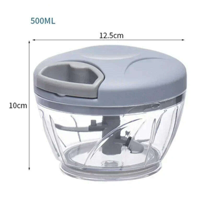 500/900ML Garlic Chopper Manual Rotate Vegetable Cutter Chopper Slicer Fruit Garlic Crusher Kitchen Gadget Blenders Meat Grinder - KIMLUD