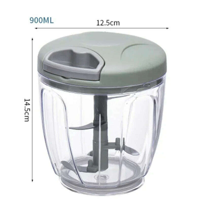 500/900ML Garlic Chopper Manual Rotate Vegetable Cutter Chopper Slicer Fruit Garlic Crusher Kitchen Gadget Blenders Meat Grinder - KIMLUD