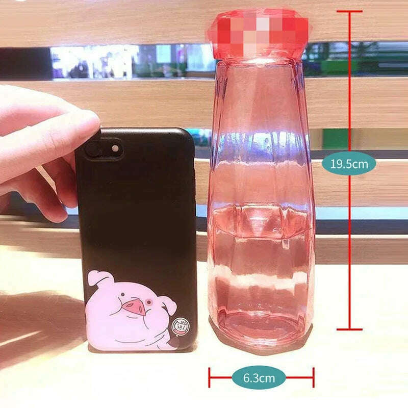 KIMLUD, 500Ml Diamond Shape Water Bottle Outdoor Sport Travel Plastic Water Bottle Portable Leakproof Drinking Cup My Drink Bottle 2022, KIMLUD Womens Clothes