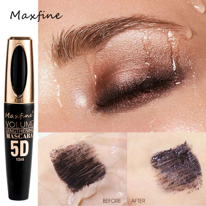 KIMLUD, 5D silk mascara with big eyes, strong and lasting black content and length, waterproof and non-caking, and prolonged mascara., KIMLUD Womens Clothes