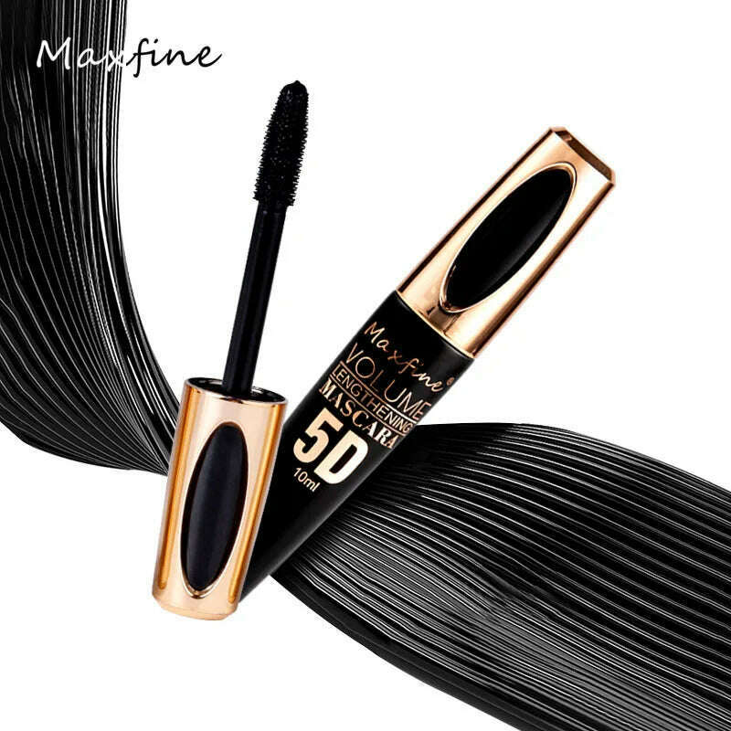 KIMLUD, 5D silk mascara with big eyes, strong and lasting black content and length, waterproof and non-caking, and prolonged mascara., KIMLUD Womens Clothes