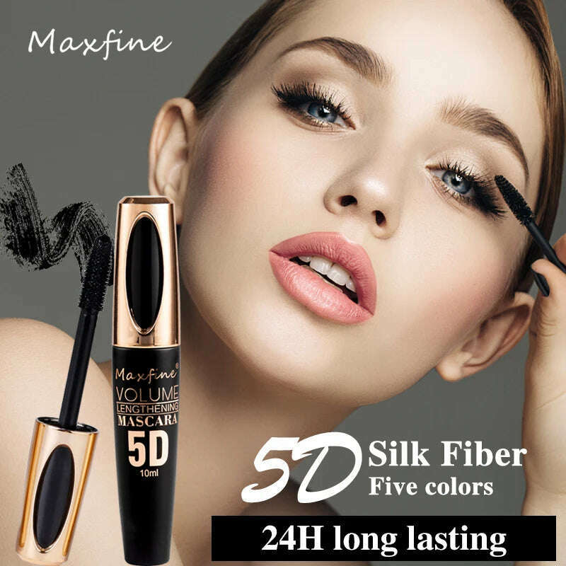 5D silk mascara with big eyes, strong and lasting black content and length, waterproof and non-caking, and prolonged mascara. - KIMLUD