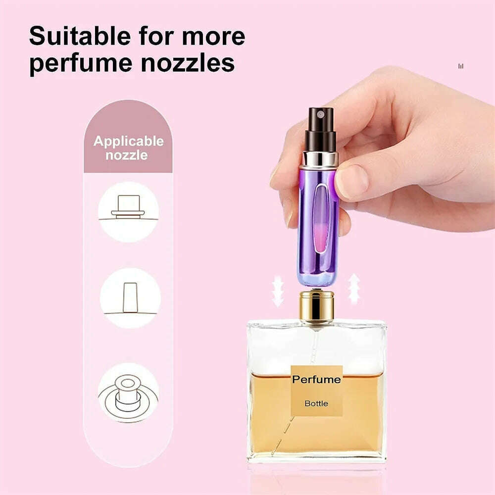 5ml Perfume Atomizer Portable Liquid Cosmetics Containers Traveling Mini Alcochol Perfume Refillable Bottles Empty Spray Bottle - KIMLUD