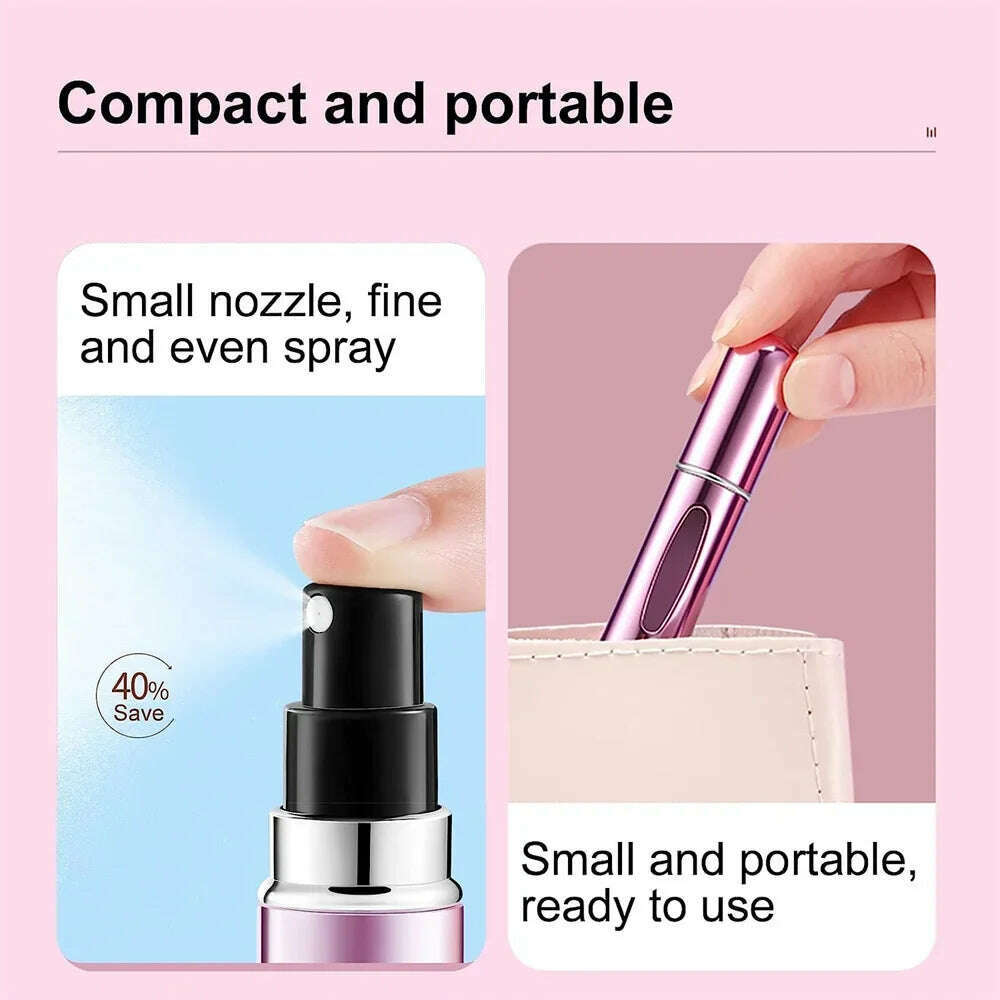 KIMLUD, 5ml Perfume Atomizer Portable Liquid Cosmetics Containers Traveling Mini Alcochol Perfume Refillable Bottles Empty Spray Bottle, KIMLUD Womens Clothes