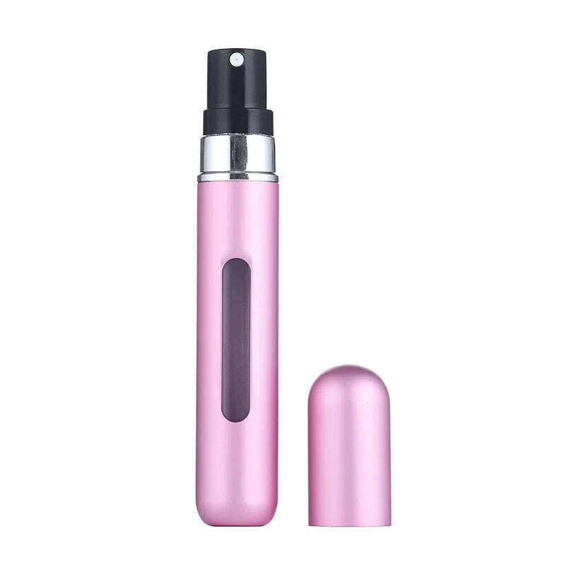 KIMLUD, 5Ml Perfume Atomizer Portable Liquid Cosmetics Containers Traveling Mini Alcochol Perfume Refillable Bottles Empty Spray Bottle, 8ML Matte pink, KIMLUD Womens Clothes