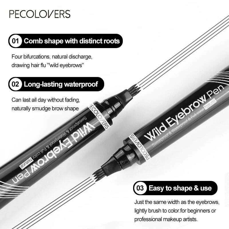 KIMLUD, 6 Colors Eyebrow Pen Waterproof Fork Tip Eyebrow Tattoo Pencil Long Lasting Professional Fine Sketch Liquid Eye Brow Pencil, KIMLUD Womens Clothes