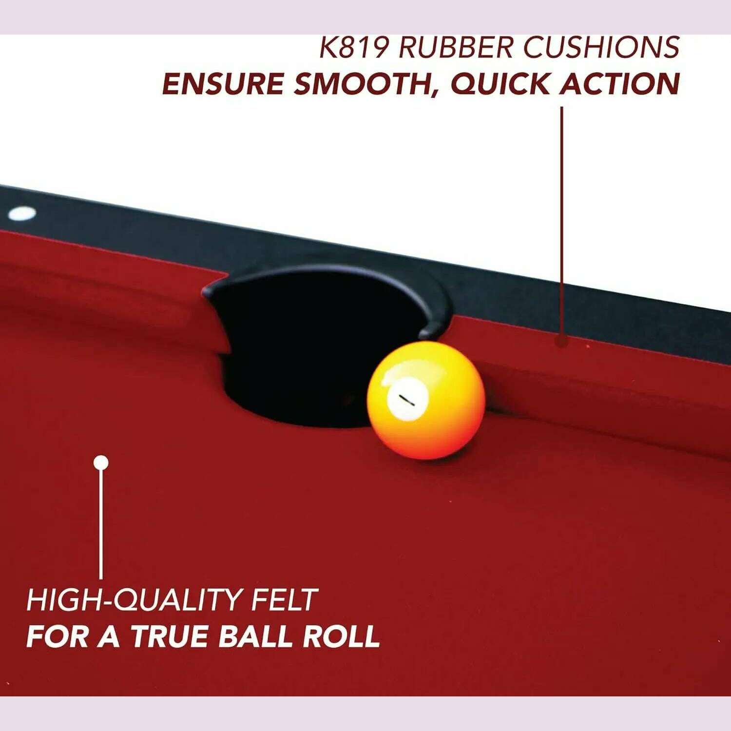 KIMLUD, 6-ft Pool Table with Table Tennis Top - Black with Red Felt, KIMLUD Womens Clothes