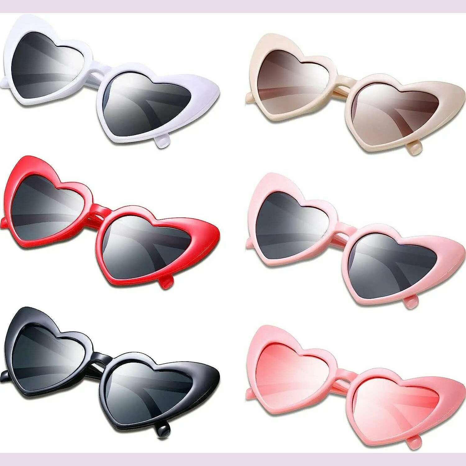 KIMLUD, 60-12Pcs Heart Shaped Glasses Bachelorette Hen Party Sunglasses Team Bride To Be Bridesmaid Gift Beach Pool Bridal Wedding Decor, MIX Color / 60 Pcs / CHINA, KIMLUD APPAREL - Womens Clothes