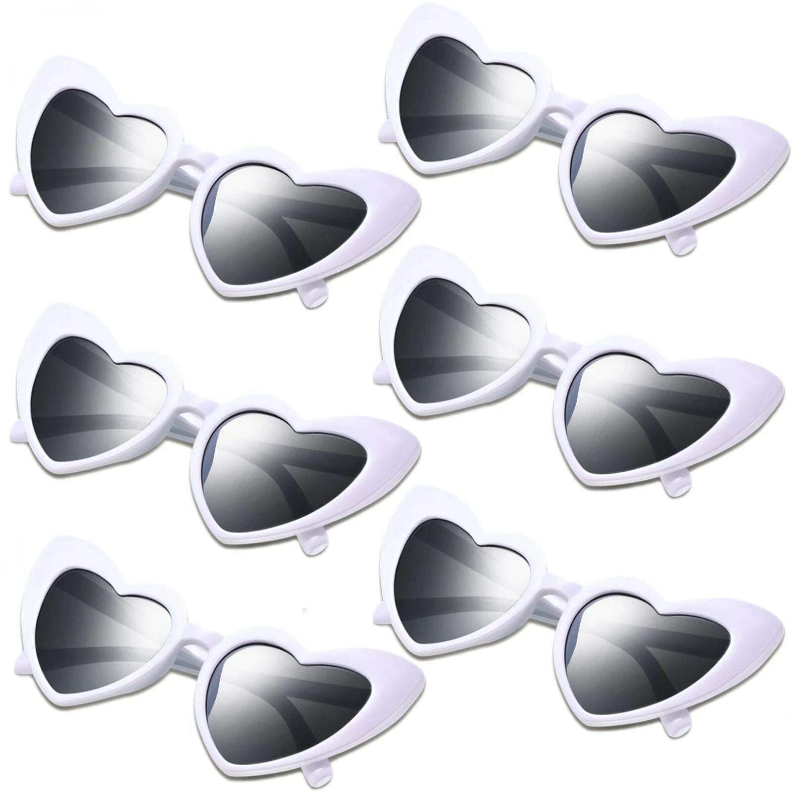 KIMLUD, 60-12Pcs Heart Shaped Glasses Bachelorette Hen Party Sunglasses Team Bride To Be Bridesmaid Gift Beach Pool Bridal Wedding Decor, White / 12 Pcs / CHINA, KIMLUD APPAREL - Womens Clothes