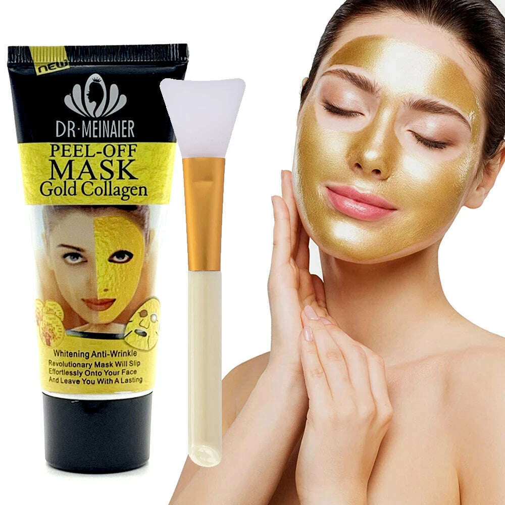 KIMLUD, 60g 24K Golden Collagen Face Tear Off Mask Deep Clean Dark Spots T Zone Nose Blackhead Remove Peel Off Mask Anti Aging Skin Care, KIMLUD Womens Clothes