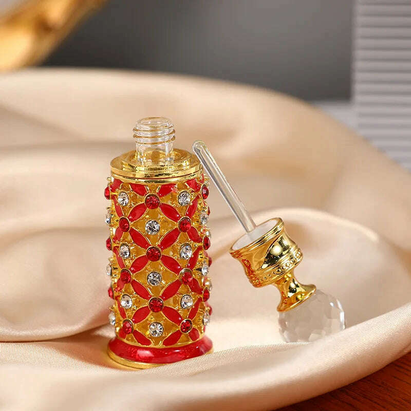 KIMLUD, 60X 12ml Enamel Color Craft Arabic Essential Oil Bottles Dubai Style Glass Perfume Bottles Retro Luxury Dropper Bottle Container, KIMLUD Womens Clothes