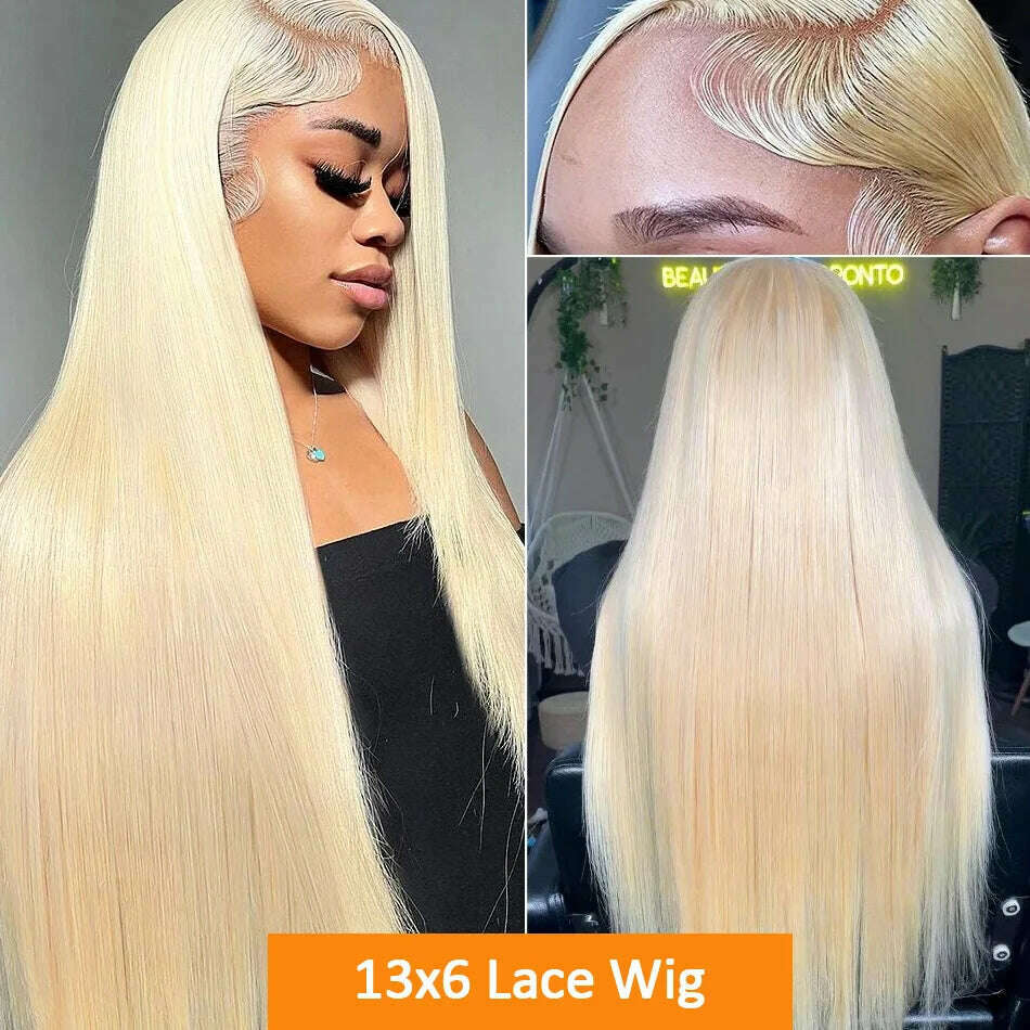 KIMLUD, 613 Honey Blonde Color 13x4 250 Density Straight lace Frontal Wig 13x6 HD Transparen Lace Front Human Hair Wigs Brazilian Women, KIMLUD Womens Clothes