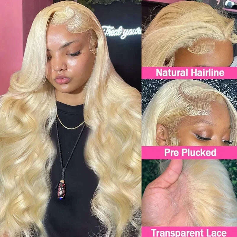 KIMLUD, 613 Honey lace front human hair wig 13x6 body wave blonde HD Transparent choice 30 40 inch Pre plucked brazilian glueless wigs, KIMLUD Womens Clothes