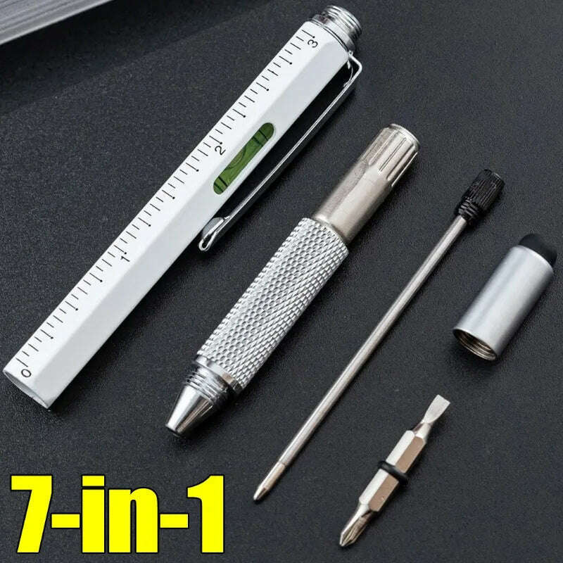 KIMLUD, 7-in-1 Multifunctional Screen Touch Ballpoint Pen Capacitive Pen with Screwdriver Scale Level Pens Gadgets Construction Tools, KIMLUD Womens Clothes