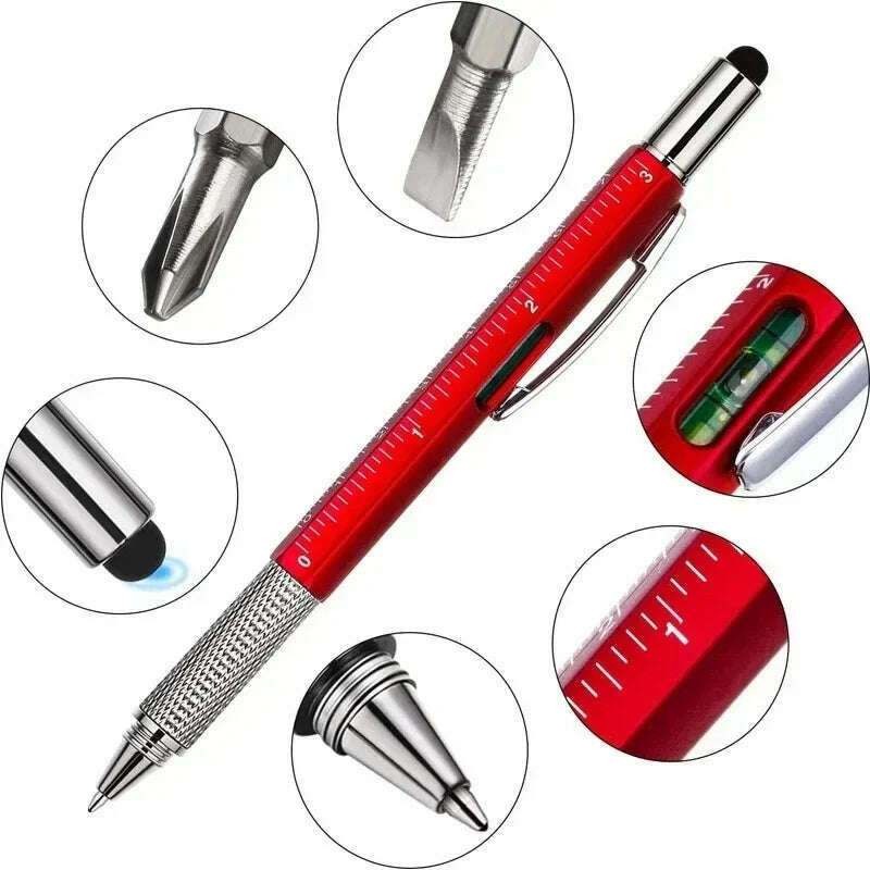 KIMLUD, 7-in-1 Multifunctional Screen Touch Ballpoint Pen Capacitive Pen with Screwdriver Scale Level Pens Gadgets Construction Tools, KIMLUD Womens Clothes