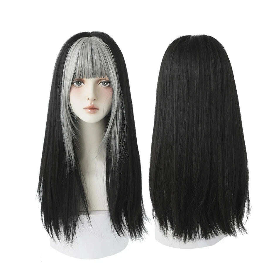 7JHHWIGS Long Straight Synthetic Light Brown Wigs With Bang For Women Heat-Resistant Daily Use Hair Hot Sell Wholesale Wigs - KIMLUD