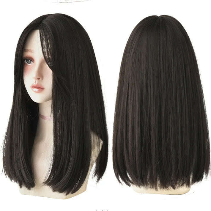 7JHHWIGS Long Straight Synthetic Light Brown Wigs With Bang For Women Heat-Resistant Daily Use Hair Hot Sell Wholesale Wigs - KIMLUD