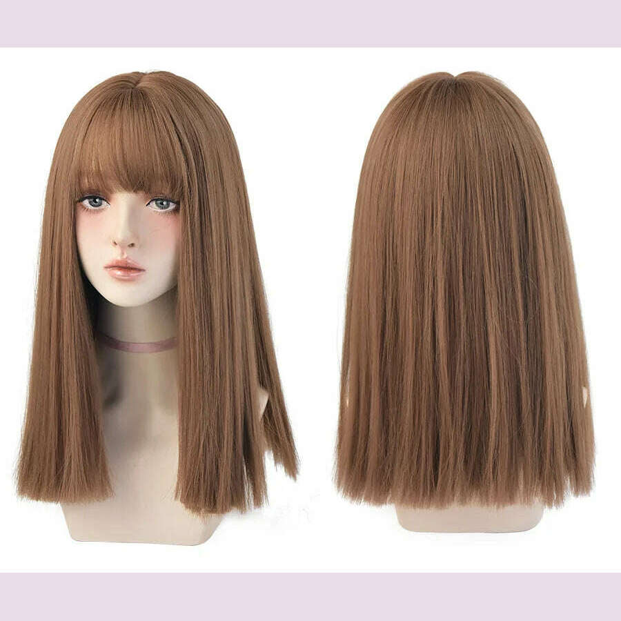 KIMLUD, 7JHHWIGS Long Straight Synthetic Light Brown Wigs With Bang For Women Heat-Resistant Daily Use Hair Hot Sell Wholesale Wigs, H6139-3, KIMLUD APPAREL - Womens Clothes