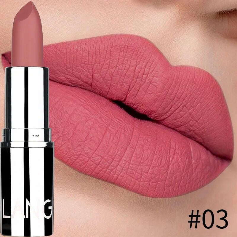 KIMLUD, 8 Colors Matte Bullet Lipstick Waterproof Long-Lasting Velvet Lipstick Easy To Wear 2023 Nude Batom Nutritious Makeup, KIMLUD Womens Clothes