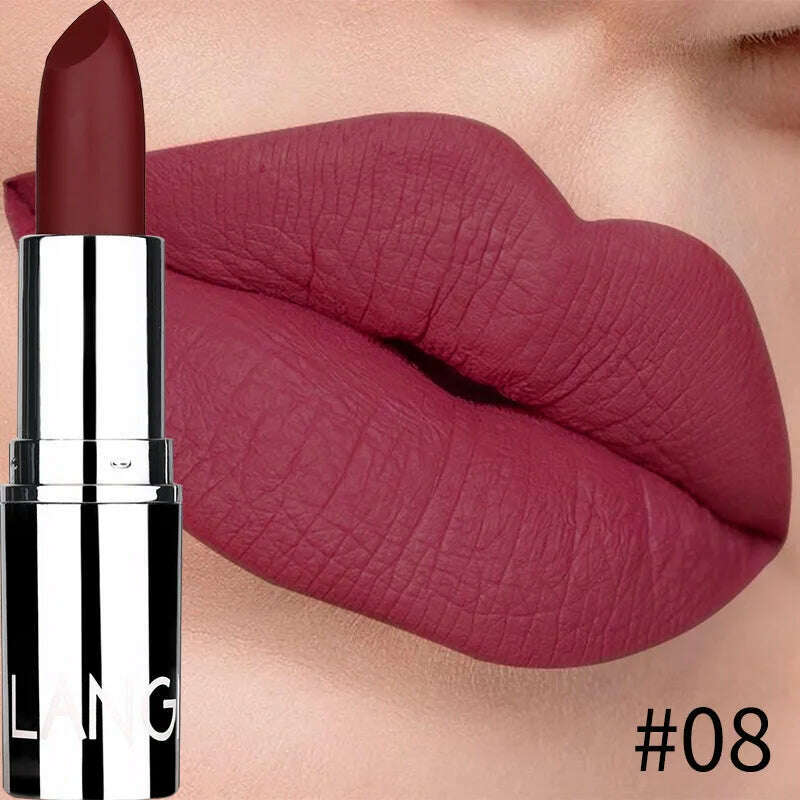 KIMLUD, 8 Colors Matte Bullet Lipstick Waterproof Long-Lasting Velvet Lipstick Easy To Wear 2023 Nude Batom Nutritious Makeup, KIMLUD Womens Clothes