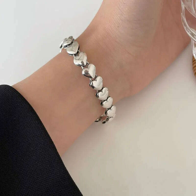 925 Sterling Silver Bracelet Good Luck Ball Words Punk Heart Strawberry For Woman Girl Fashion Jewelry Gift Dropship Wholesale - KIMLUD