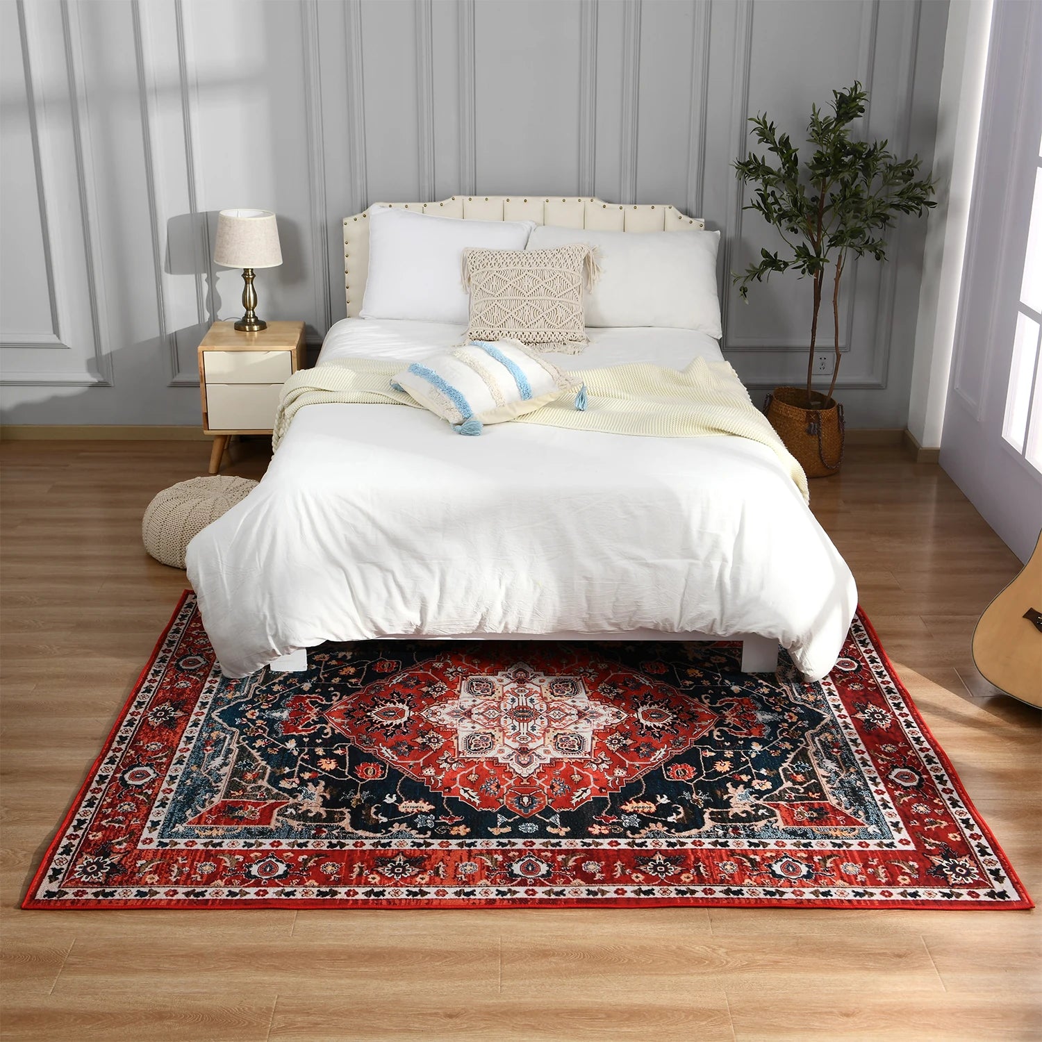 Retro Ethnic Carpets Turkish Persian Rug for Living Room Bedside Bedroom Vintage Floor Mat Entrance Doormat Carpet Large Rug