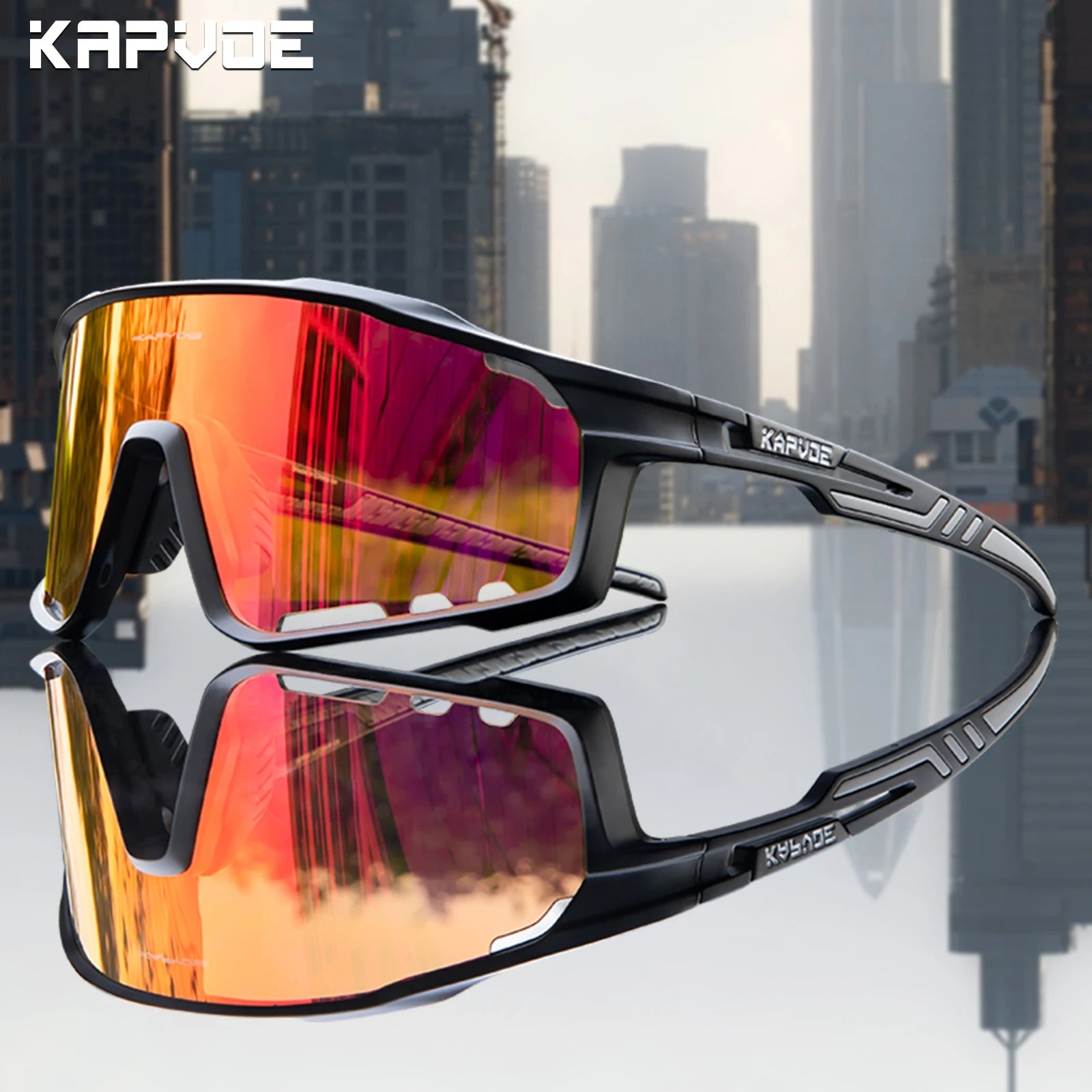 Kapvoe UV400 Racing Bike Glasses Eyewear MTB Cycling Sunglasses Cycling Glasses  Polarized Men's Sunglasses Women Sport Goggles